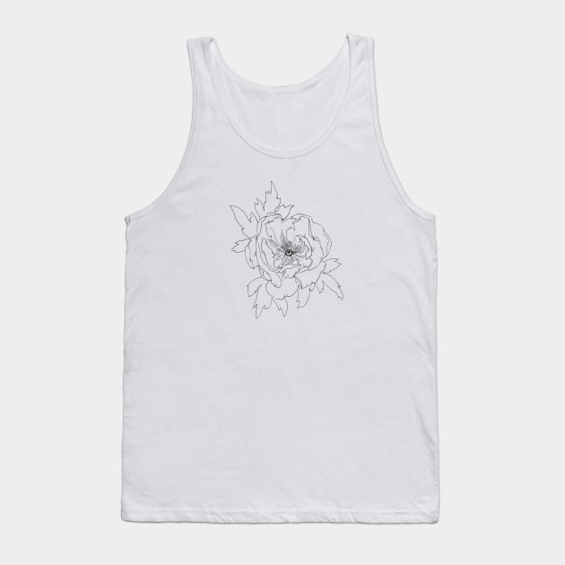 Large Peony with Petals Tank Top by themintgardener